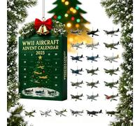 World War Ii Aircraft Advent Calendar,24 Days WW2 Fighter Jets Christmas Countdown Calendar,Includes 24 2D Aircraft Ornaments,A Surprise Countdown Decor For Model Collectors,History Lovers And Pilots