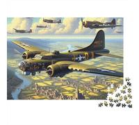 World War II Bombers 1000 Piece War Planes Art Cardboard Puzzle for Adults 14+ Senior Citizens Stress Relief Home Leisure Time Casual Gamers 52x38cm/1000pcs