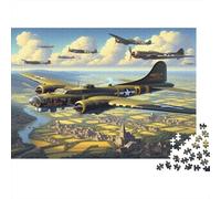 World War II Bombers 1000 Piece WWII Bomber Formation Jigsaw Puzzle For Adults Thick Card Board Relaxation Difficult Game Gifts Great Gift Idea 38x26cm/1000pcs
