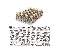 World War II British German French American Eighth Route Army Desert Military Soldier Weapon Pack Minifigures Kids Toys Gifts Fits Lego