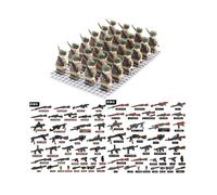 World War II British German French American Eighth Route Army Desert Military Soldier Weapon Pack Minifigures Kids Toys Gifts Fit Lego