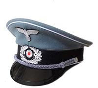 World War II German Army Elite Infantry Officer Wool hat Sun hat Field hat Movie Props Party Props, Gray-blue Brim, Large