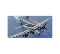 World War II Plane Flying Over The Ocean Mouse Pad Desk Mat Non-Slip Mousepad Writing Pads Office Decor 30x60cm