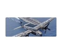 World War II Plane Flying Over The Ocean Mouse Pad Desk Mat Non-Slip Mousepad Writing Pads Office Decor 30x80cm