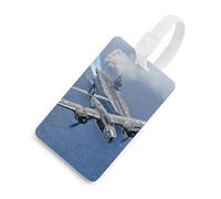 World War II Plane Flying Over The Ocean Travel Luggage Tag Suitcase Identifiers Tags Carryon Backpack