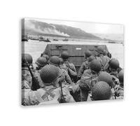 World War II WWII D-day Landing Omaha Beach Canvas Art Poster And Wall Art Picture Print Modern Family Bedroom Decor Frame 12x18inch(30x45cm)