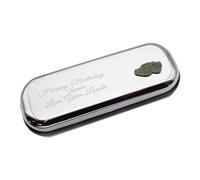 World War One Tank Design with Personalised Engraved Message Chromed Glasses Case Box