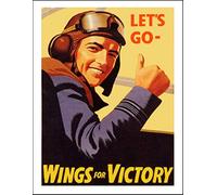 World War Poster Wings GB UK USA WW2 WW1 Army Vintage Retro Man Cave Bar Pub Shed Novelty Gift Aluminium Metal Tin Wall Décor Sign
