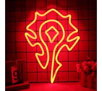 World Warcraft Neon Signs Horde Logo Neon Lights Warcraft Gifts Game Room Home Bar Man Cave Living Room Decor Gift Idea for Birthday Christmas Teens Friends 15 * 11In