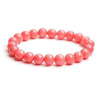 WORLD WIDE GEMS AAA++ Rare Quality 8mm Pink Coral Bracelet, Pink Coral Jewelry, Pink Coral Bead Bracelet, Coral Bracelet, Pink Coral Stretch Bracelet, Bead Bracelet Women Code- WAR1047, 8mm, Gemstone