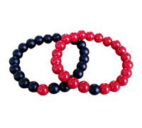 WORLD WIDE GEMS matte shungite & red stone 8mm Round Smooth beads Long Distance Couples Love Friendship Combo Bracelet Set - Couples Relationship 6 inch Stretchable Bracelets set|WW_CPL_S_214_6