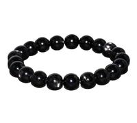 WORLD WIDE GEMS Natural Hypersthene Gemstone round 8mm smooth 7inch Beads Stretchble bracelet crystal healing energy stone bracelet for Women & Men Adjustable Size