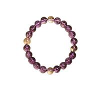 WORLD WIDE GEMS WWG Ametrine 8mm rondelle smooth 7inch Natural Gemstones Beaded Bracelets for Men Women Healing Crystal Stretch Beaded Bracelet Unisex