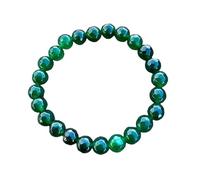 WORLD WIDE GEMS WWG Emerald 8mm rondelle faceted 7inch Natural Gemstones Beaded Bracelets for Men Women Healing Crystal Stretch Beaded Bracelet Unisex