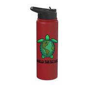 World Wildlife Day Let's Save The Turtle Cool Turtles Design Stainless Steel Insulated Water Bottle