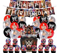 World Wrestling Birthday Party Decorations Supplies, Banner, Balloons, Cake Topper, Cupcake Toppers Cake Decorations
