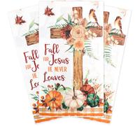 WorldBazaar Fall Cross Guest Napkins 100PCS Disposable Thanksgiving Fall Religious Paper Towel Dinner Hand Napkins Thanksgiving Home Kitchen Bathroom Party Supplies