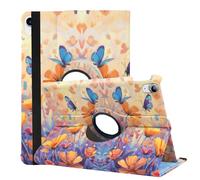 WorldBiz Case For iPad 10.2 Inch (8th Generation 2020/7th Generation 2019), 360° Rotating Total Protection Cover With Folding Stand Function Cover for iPad 10.2" (Butterfly)