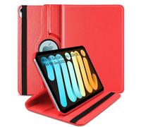 Worldbiz Case for iPad Mini 7 (A17 Pro, 2024) / iPad Mini 6 2021 8.3-Inch, 360 Degree Rotating Leather Protective Stand Cover, Auto Wake Sleep, A2995/A2996/A2567/A2568 (Red)
