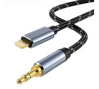 WORLDBOYU Lightning to 3.5mm Audio Cable iPhone Headphones Jack Lightning Aux Cord Compatible with iPhone 14 13 12 11 XS X 8 7 6 iPad iPod for Car Home Stereo, Speaker, Headphone(10FT)