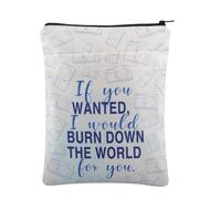 WorldForYouBS Book Sleeve - Twisted Series Inspired Gift - T Lover T Hate T Games T Lies - Cloth, Zipper, Letter Print