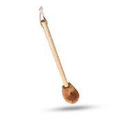 WorldFront Naturals Toilet Bowl Brush - Natural Coconut Fiber Golf Head & Long Wooden Handle for Effective Cleaning for Bathroom Toilet - Eco-Friendly & Durable - 2 Pack Brushes with 2 Wall Hooks