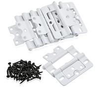 Worldity 10 Pack White Shutter Hinges,3 Inch Non Mortise Hinge, Screen Door Hinges Easy to Install, Screen Door Hinge with Screws for Cabinet