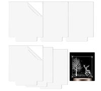 Worldity 10Pcs Rectangle Acrylic Sheet for Light Base, 4mm Plastic Glass Panel for Table Sign, Rectangle Acrylic Blanks with Square Acrylic Blanks for DIY Display Project (5" x 5.82" 0.15")