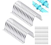 Worldity 30 Pcs 4 Inch Pipe Strap Clamp, Reinforced M110 Stainless Steel Conduit Clamps with 60 Screws, Rigid U Bracket Cable Clamp Hanger for Dust Collection Pipe, Rubber Hose, PVC Duct, Plumbing