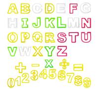 Worldity 41PCS Plastic Mini Cookie Cutter, Mini Alphabet and Number Cookie Cutters, Food Grade Safe Biscuit Cutter Shapes for Baking, Decorating Cake, Fruit and Holiday Cookie