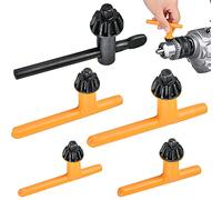 Worldity 5 Sizes Drill Chuck Key Wrench, High Hardness Carbon Steel Replacement Drill Press Chuck Key for Drill Clamping Tool (Chuck Diameter: 1/4" / 3/8" / 1/2" / 5/8" 3/4")