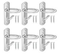 Worldity 6 Pack Bucket Hooks, Heavy Duty Iron Equestrian Bucket Hook Hangers, Multi-Functional Horse Water Bucket Hook for Hanging Horse Supplies, Feeding Horse, Tying Horse