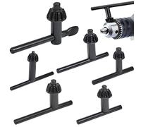 Worldity 6 Sizes Drill Chuck Key Wrench, Heavy Duty Carbon Steel Replacement Drill Press Chuck Key for Drill Clamping Tool (Chuck Diameter: 5/32" 1/4" / 3/8" / 1/2" / 5/8" 3/4")