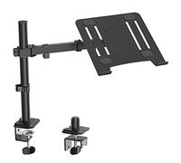 WORLDLIFT Laptop Notebook Desk Mount Stand - Height Adjustable Single Arm Mount Compatible with 17-32" Monitor or 13-17" Laptop with Clamp and Grommet Mounting Base, VESA 75/100, Max Load 17.6lbs