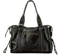 Worldlyda Crossbody Bags for Women Large Tote Soft Leather Purses Washed Y2K Hobo Vintage Handbag Shoulder City Bag, Be2504 Large Black, L