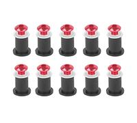 WORLDMOTOP 10PCS Motorcycle Windshield Bolts Screws Kit Aluminum Alloy Windscreen Bolts Wellnut Bolt Kit,Universa Mounting Body Work Nuts Fairing Fasteners Screw (red)