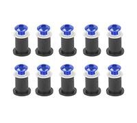 WORLDMOTOP 10PCS Motorcycle Windshield Bolts Screws Kit Aluminum Alloy Windscreen Bolts Wellnut Bolt Kit,Universa Mounting Body Work Nuts Fairing Fasteners Screw (Blue)