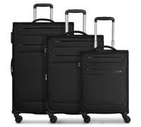 Worldpack Chicago 4 wheels Suitcase set 3-piece with expansion pleat black