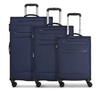 Worldpack Chicago 4 wheels Suitcase set 3-piece with expansion pleat blue