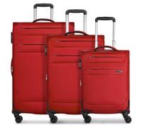 Worldpack Chicago 4 wheels Suitcase set 3-piece with expansion pleat red