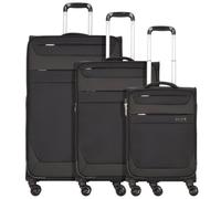 Worldpack Dublin 4 wheels Suitcase set 3-piece with expansion pleat black
