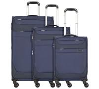 Worldpack Dublin 4 wheels Suitcase set 3-piece with expansion pleat blue