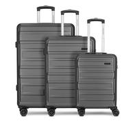 Worldpack New York 2.0 4 Rolls, Metallic black, Kofferset (3-teilig), Suitcase set