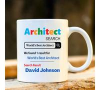 World's Best Architect Mug, Funny Architecture Gift, Designer Coffee Cup, for Graduation or Office Use