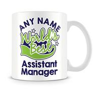 World's Best Assistant Manager Personalised Mug Gift with Name - Green