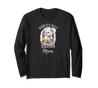 World's Best Bichon Mom Watercolor Cute Fuzzy Bichon Lovers Long Sleeve T-Shirt