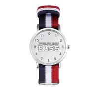 World's Best Boss Custom Quartz Watches Arabic Numerals Wrist Watch with Adjustable Strap for Men Women