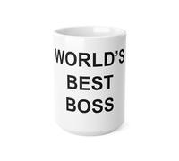 Worlds Best Boss Mug, The Office TV Show, Michael Scott Inspired Ceramic Coffee Cup, Dunder Mifflin Mug, Gift for Office Fans, Dwight Schrute Gifts (White 15oz, Mug)