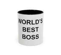 Worlds Best Boss Mug, The Office TV Show, Michael Scott Inspired Ceramic Coffee Cup, Dunder Mifflin Mug, Gift for Office Fans, Dwight Schrute Gifts (White, 11oz) (11oz Black, Mug)