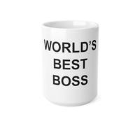 Worlds Best Boss Mug, The Office TV Show, Michael Scott Inspired Coffee Cup, Dunder Mifflin Mug, Gift for Office Fans, Dwight Schrute Gifts (Black, 11oz)